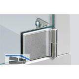 HETTICH Glast�rscharnier ET 5150 Set, Glas bis 6,3 mm; 40x30 mm, Zink vern. matt