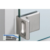 HETTICH Glast�rgriff ET 5150, Glas bis 6,3 mm; 40x30 mm, Zink vern. matt