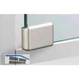 HETTICH Glast�rgriff ET 150 rechts, Glas bis 5,2 mm; 36x25 mm, Zink vern. matt