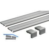 HETTICH SlideLine M Laufprofil Set 2-L�ufig Schraub- Klebemontage 2500 mm, Alu