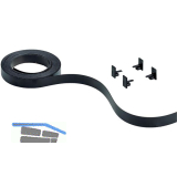 HETTICH SlideLine M Farbset zu vorlaufendem Laufprofil 16mm schwarz, 2500 mm