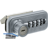 HETTICH Zahlenschloss f�r Schiebet�r - Fixcode, rechts, Stahl/KS verchromt matt