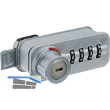 HETTICH Zahlenschloss mit Schn�pper - Freecode, rechts, Stahl/KS verchromt matt