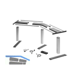 HETTICH LegaDrive Tischgestell-Set 135� Winkel silber graphit