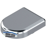 BLUM CLIP top Topfabdeckung - Glast�rscharnier D-Form, Kunststoff verchromt