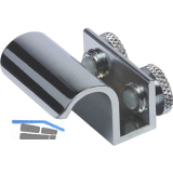 FONSEGRIVE Glast�rgriff 403, Glas 6-8 mm; 20x30 mm, Messing verchromt poliert