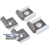 Spiegelhalter, Glasst�rke max. 5 mm, Breite 20 mm, Edelstahl poliert