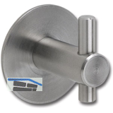 Mantelhaken Tulum mit Platte � 30 mm, Tiefe 27 mm, Edelstahl geb�rstet