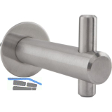 Mantelhaken Inti mit Platte � 30 mm, Tiefe 62 mm, Edelstahl geb�rstet
