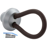 Knopf Valverde Breite 24 mm,Tiefe 52 mm,Leder dunkelbraun/Messing verchromt matt