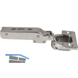 LAMP� Schwerlast M�bel Scharnier 95�, Eckanschlag, mit Feder, vernickelt