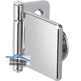 LAMP�Glast�rscharnier GH34-0CR-K, Glas 4-6 mm; 36x38 mm, Stahl verchromt eckig