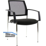 TOPSTAR Besucherstuhl BtoB 10 Netz Armlehne chrom/schwarz
