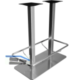 Plattenstehtischgestell mit Fu�st�tze Coburg 2 - Edelstahl geschliffen