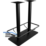 Plattenstehtischgestell mit Fu�st�tze Coburg 2 - schwarz beschichtet