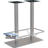 Plattenstehtischgestell mit Fu�st�tze Coburg 2 - silberfarbig beschichtet