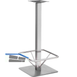 Plattenstehtischgestell mit Fu�st�tze Coburg 1 - Edelstahl geb�rstet