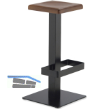 Barhockergestell Triest - schwarz beschichtet