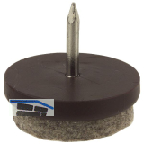 Nagelgleiter mit Filzauflage und Einschlagstift, rund, �24, KS braun