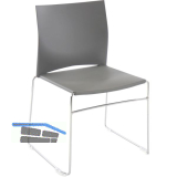 TOPSTAR Besucherstuhl W-Chair grau/verchromt