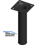 ELEMENT SYSTEM M�belfu� Rundrohr � 30 mm, L�nge 150 mm, Stahl schwarz