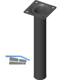 ELEMENT SYSTEM M�belfu� Rundrohr � 30 mm, L�nge 200 mm, Stahl schwarz