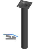 ELEMENT SYSTEM M�belfu� Rundrohr � 30 mm, L�nge 250 mm, Stahl schwarz