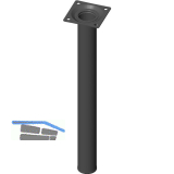 ELEMENT SYSTEM M�belfu� Rundrohr � 30 mm, L�nge 300 mm, Stahl schwarz