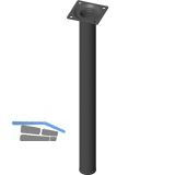 ELEMENT SYSTEM M�belfu� Rundrohr � 30 mm, L�nge 400 mm, Stahl schwarz