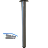 Tischfu� � 60 mm, L�nge 710 mm, Stahl Edelstahl Effekt