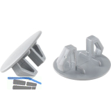 Lochblendstopfen rund DM 18,4 - 22 mm Kunststoff grau