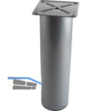 Dekorfu� Fu� � 80 mm, L�nge 290 mm, mit Platte, Stahl silber RAL 9006