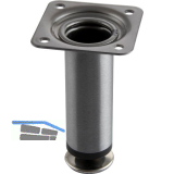 Dekorfu� Fu� � 30 mm, L�nge 100 mm, Stahl, Edelstahl Effekt