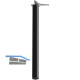 CAMAR Tischfu� rund 60 x 690 mm Stahl schwarz gl�nzend lackiert
