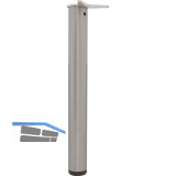 CAMAR Tischfu� rund 80 x 700 mm Stahl Edelstahl-Effekt