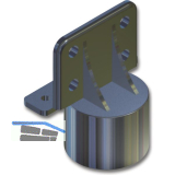 CAMAR Aufnahmeteil f�r Sockelverstellfu� HERD, Kunststoff schwarz