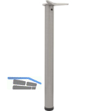 CAMAR Tischfu� rund 60 x 1100 mm Stahl Edelstahl-Effekt