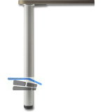 CAMAR Tischfu� Aluminia � 60 mm, L�nge 690 mm, Aluminium silber gerillt