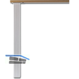 CAMAR Tischfu� Quadra 60 x 60 mm, L�nge 705 mm, Aluminium silber gerillt