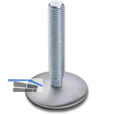 H�henverstellschraube mit 4-Kant, �25, M10 Edelstahl geb�rstet, verzinkt