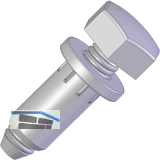 H�henverstellschraube M6 mit Einbohrmuffe und Abdeckkappe,