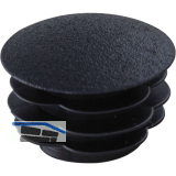 Lamellenstopfen gew�lbt � 38mm Wandst�rke 1 - 3 mm schwarz