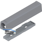 BLUM TIP-ON gerade Adapterplatte 956A1201, Langversion, platingrau