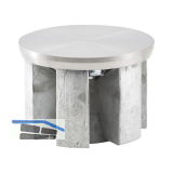 CAMAR Tischfu�-Adapterscheibe � 80 mm, Edelstahl mit Befestigungsteil