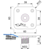 Befestigungplatte Dekorfu� Torino 60 x 60 mm