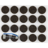 Filzgleiter rund, 17, Materialst�rke 3 mm, selbstklebend, braun, Inhalt 20