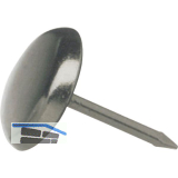 Nagelgleiter mit Stahlkappe und Einschlagstift 2, rund, �14, FE vernickelt