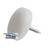 Nagelgleiter mit Einschlagstift, rund, �22, Kunststoff wei�