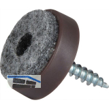 Schraubgleiter mit Filz und Holzschraube rund, �24, braun