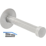 Mantelhaken Pirwa 1 mit Platte � 30 mm, Tiefe 72 mm, Edelstahl geb�rstet